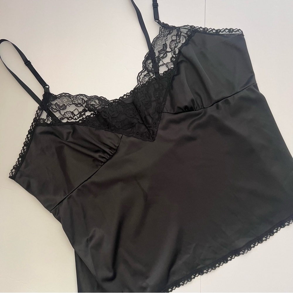 Black Nylon Cami Top FORTUNE Size 2X (22-24)